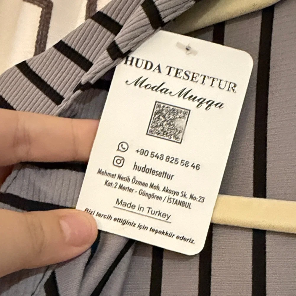 Huda Tesettur Striped Long Sleeve Dress - Picture 3 of 4